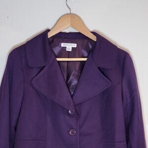 Pendleton Womens Button Blazer Sz 12 Purple 100% Wool Jacket
